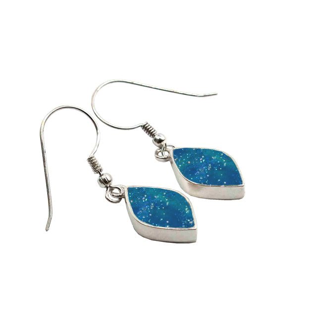 Diamond Shaped Roman Glass Earrings 