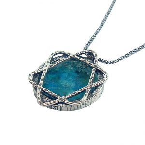 Unique Round Megan David Roman Glass Necklace 